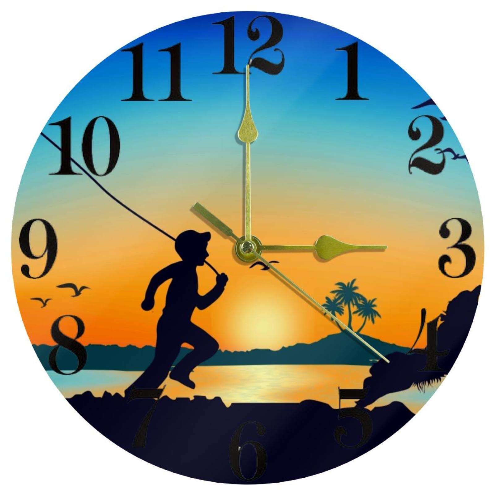 Horloge murale Border Collie quartz de 25 cm pour deco de bureau