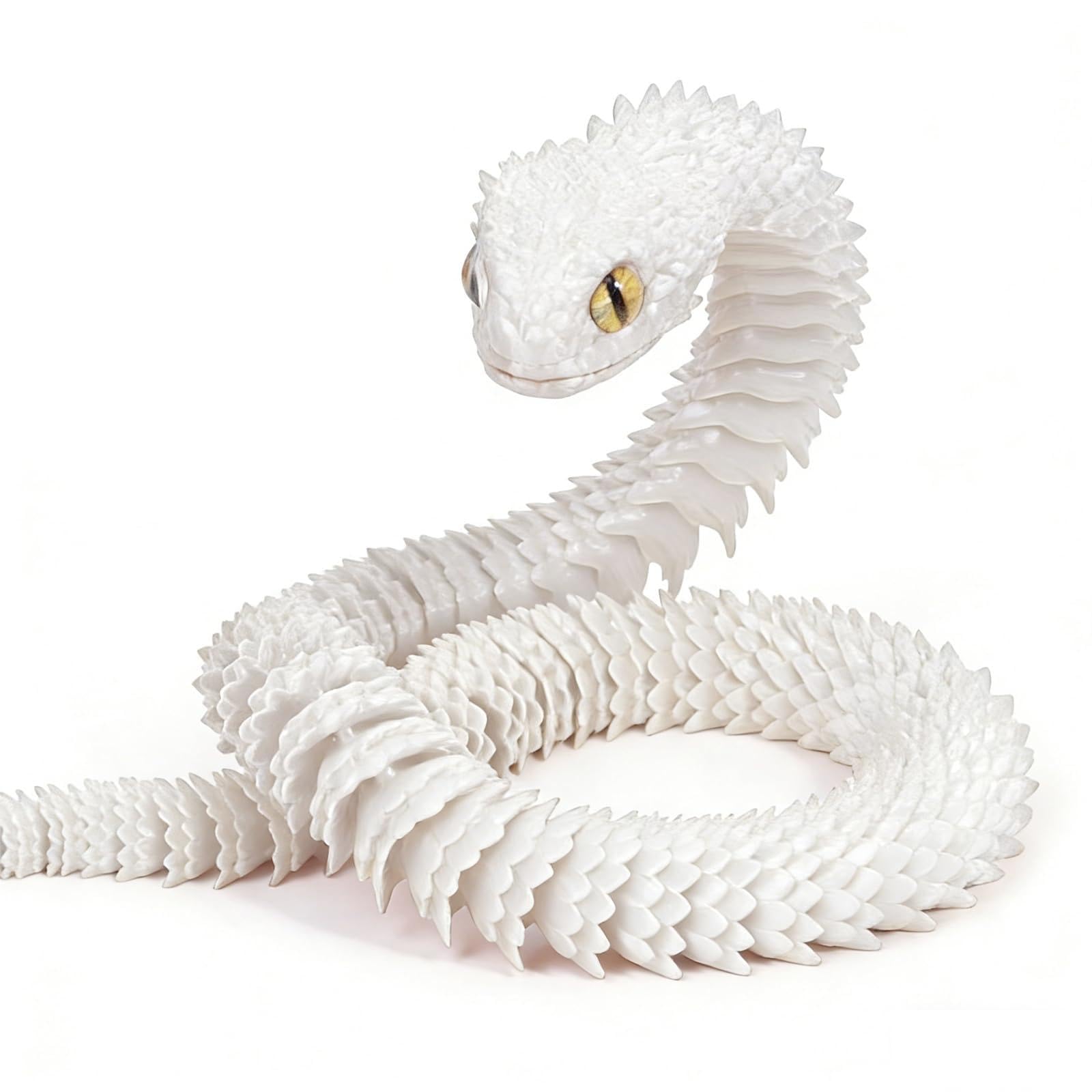 Joycabin 3D Printed Animals, 3D Printed Snake Fidget Toy, Articular Mobility 3D Printed Animal, Fidget Mini Animals Toy Articular Mobility Toys for Adults and Kids Autism/ADHD (60cm - White) — image 1