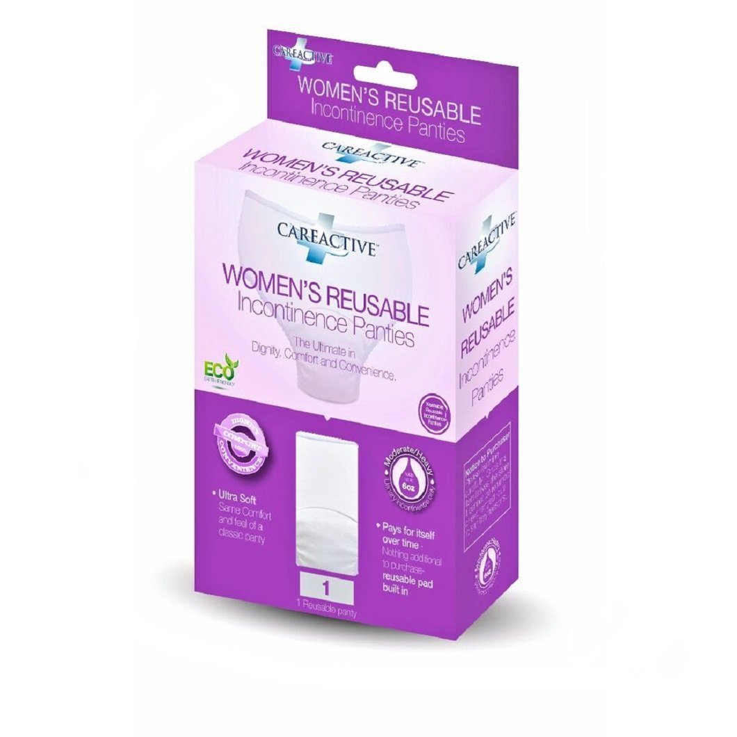 CareActive Women's Reusable Incontinent Panty, Assorted Colors, X-Large - 1/Pack of 3 Pair