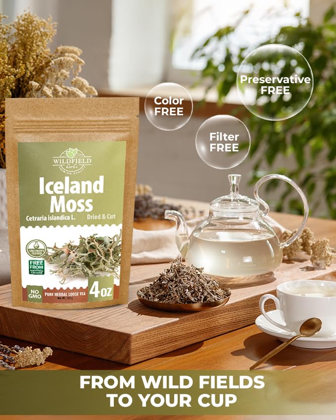 Image of 4 oz. Icelandic Moss Iceland Moss Herbal Tea (Cetraria Islandica) - 113g Herb Tea Liquen De Islandia