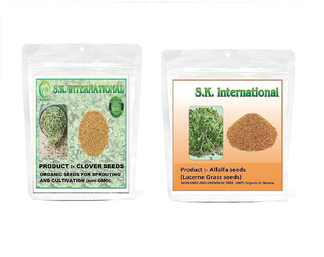 SK ORGANIC Combo of Clover and Alfalfa seeds (500 gms each) for Sprouting and Cultivation microgreens (B09GG4T74R) Amazon Price History, Amazon Price Tracker