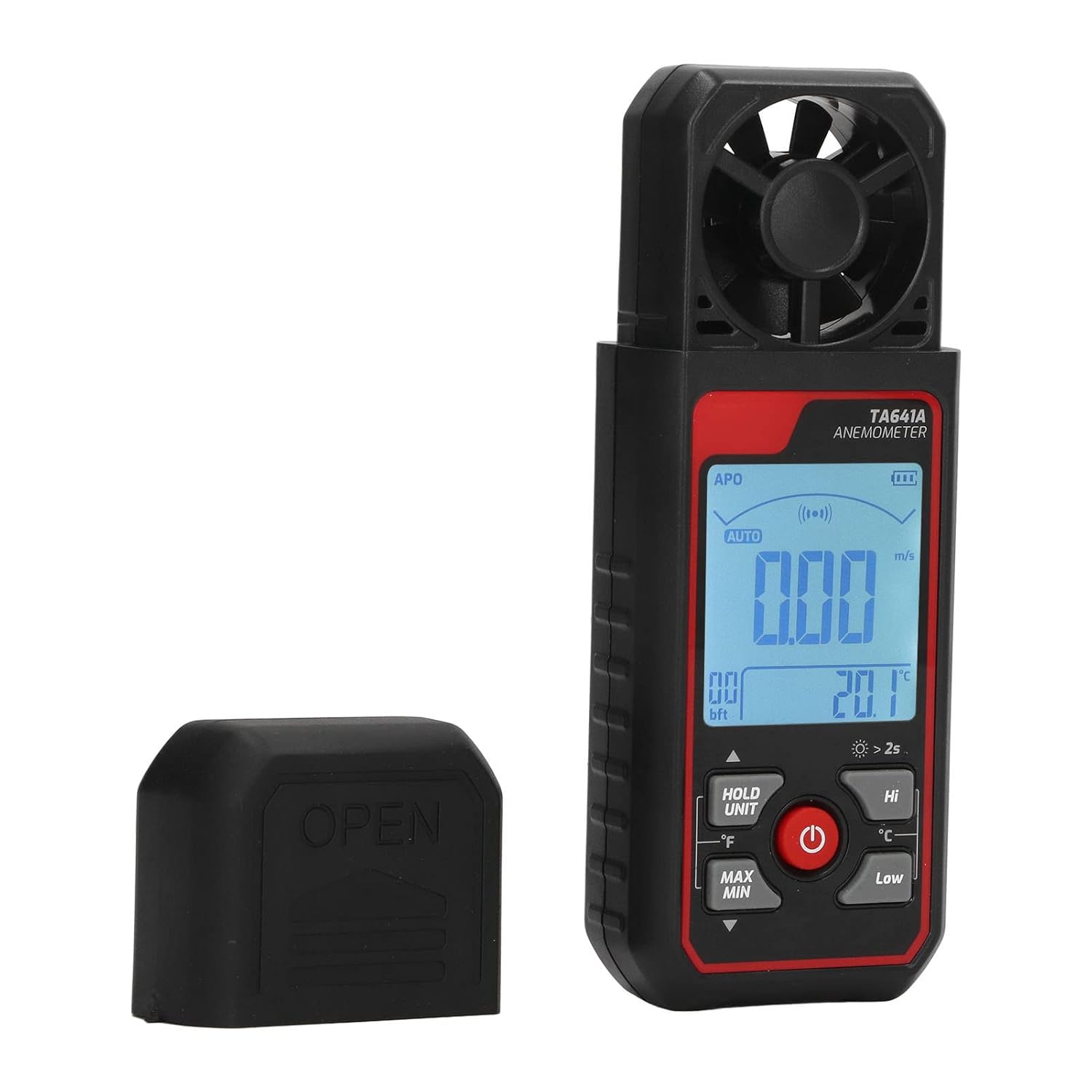 Handheld Anemometer, 8 Blades Wind Speed Gauge Low Friction