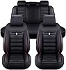 Car Seat Covers Full Set 5 Seat for Volvo S60L V40 V60 S60 Xc60 Xc90 Xc60, Leather Seat Covers Luxury Seat Cover Front and Rear Seat Protectors, Leather Car Seat Covers WaterproofCBlack Red