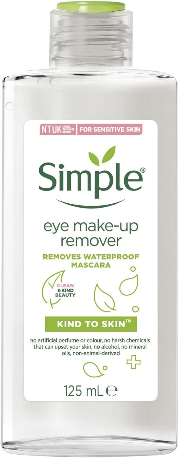 Simple Gentle on the skin Oogmake-up remover voor gevoelige huid verwijdert waterdichte mascara 125 ml 1 stuk
