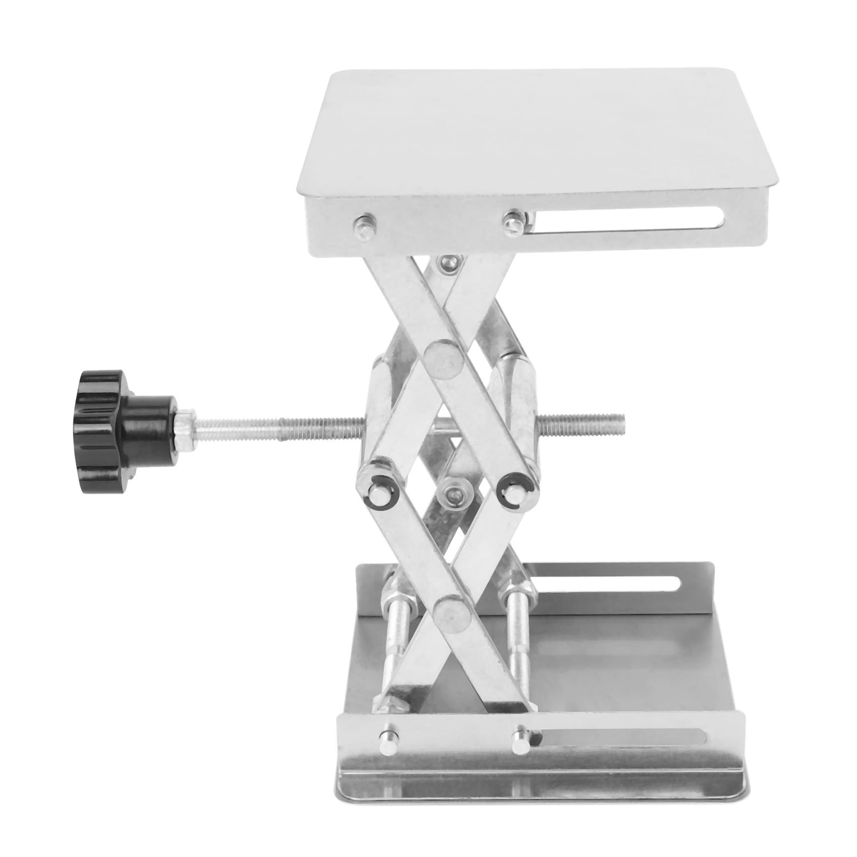 3X Laboratorio Scientifico Jack-100 X 100Mm In Acciaio da Laboratorio Stand Rack da Tavolo Scissor Lab-Lift Lifter per Esperimento Scientifico