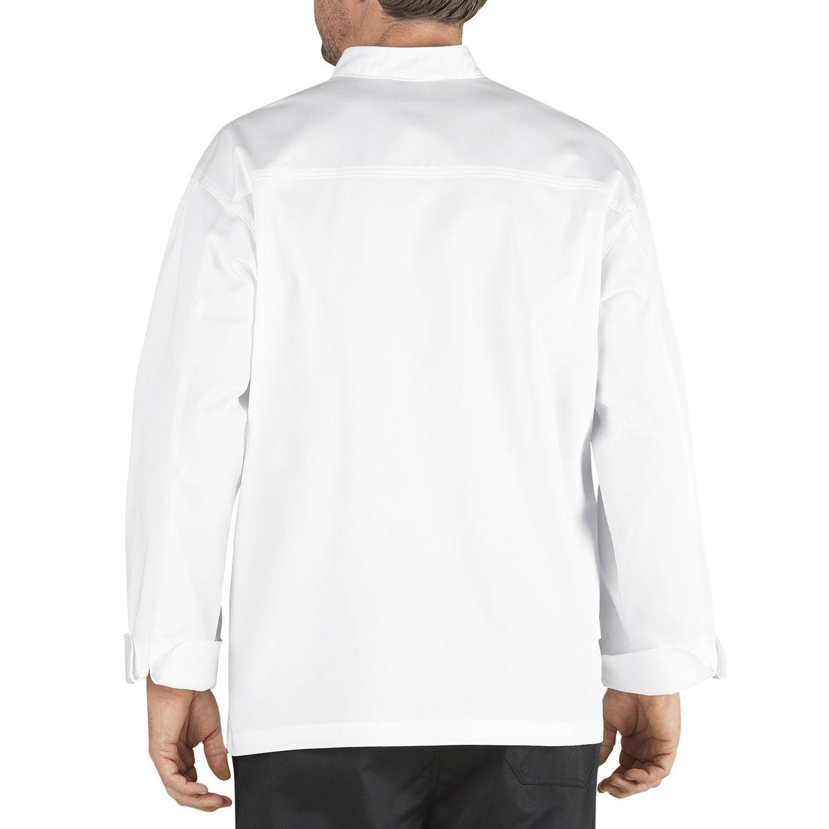Chef Code Lorenzo Executive Classic Chef Coat with Cloth Covered Buttons (WHT, L)