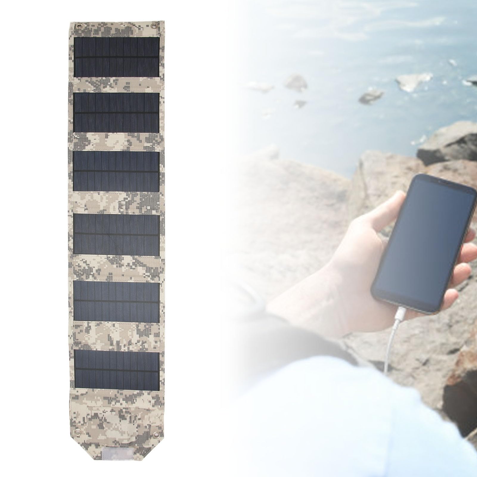 Durevole Caricabatterie Portatile a Pannello Solare da 28 W con Protezione IP67 per Viaggi Ed Escursioni (#2)
