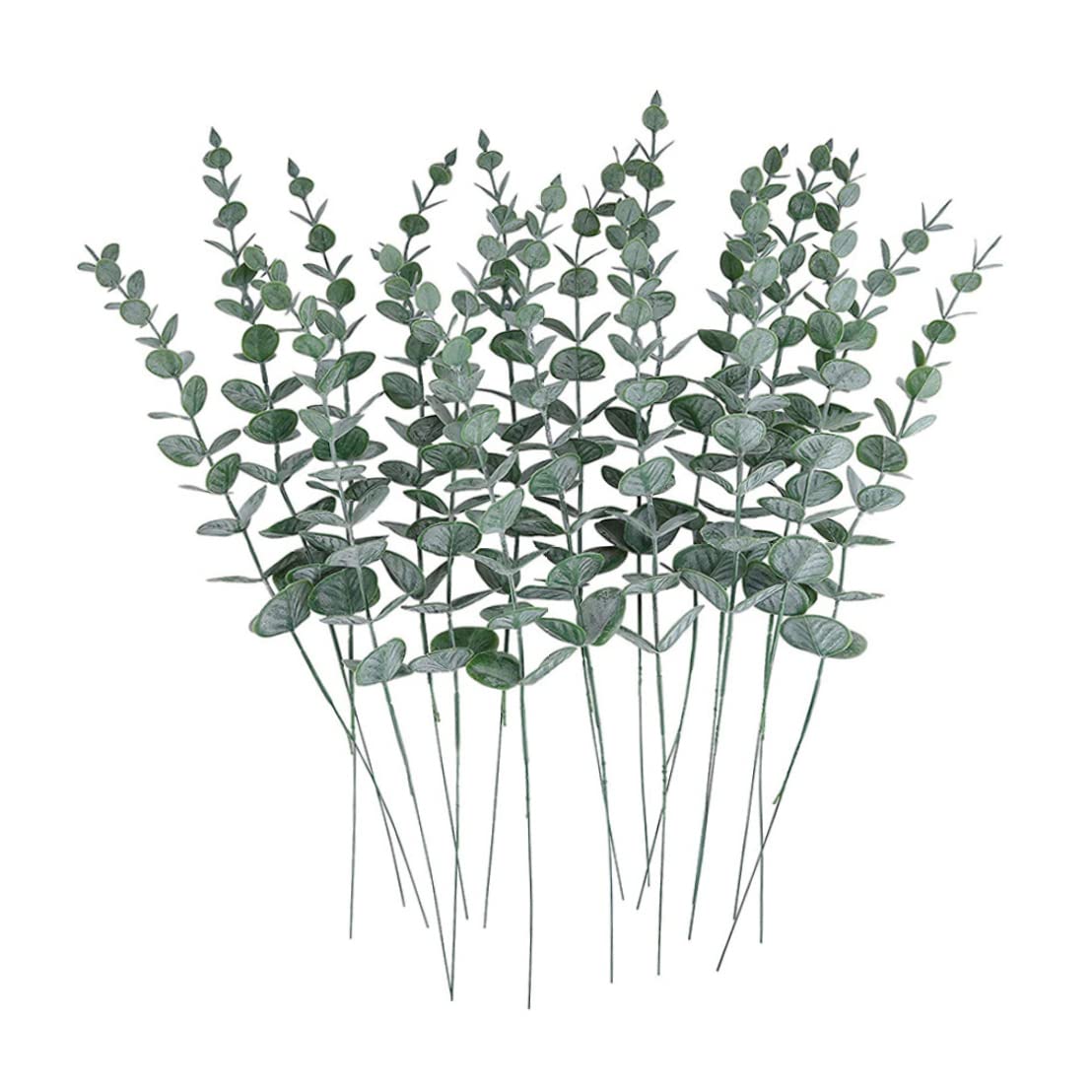 Xoeryoy 24pcs Eucalyptus Stems Artificial Eucalyptus Leaves Stems Real Grey Green Touch Leaf Branches for Home Office Flowers Bouquet Centerpiece Wedding Decoration