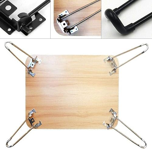 Miniatura 6 de Juego de 4 patas de horquilla de 28 pulgadas, patas de horquilla negras plegables, patas de mesa de café, patas de metal para mesa, patas de