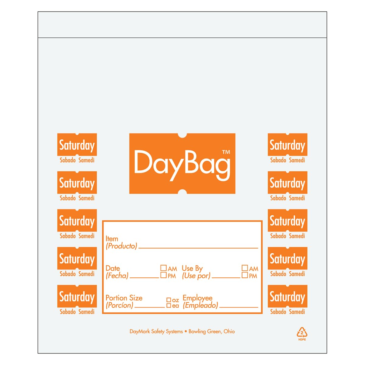 DayMark 113018 5-1/2 Day of The Week Saturday Portion Bag - 2000 / BX