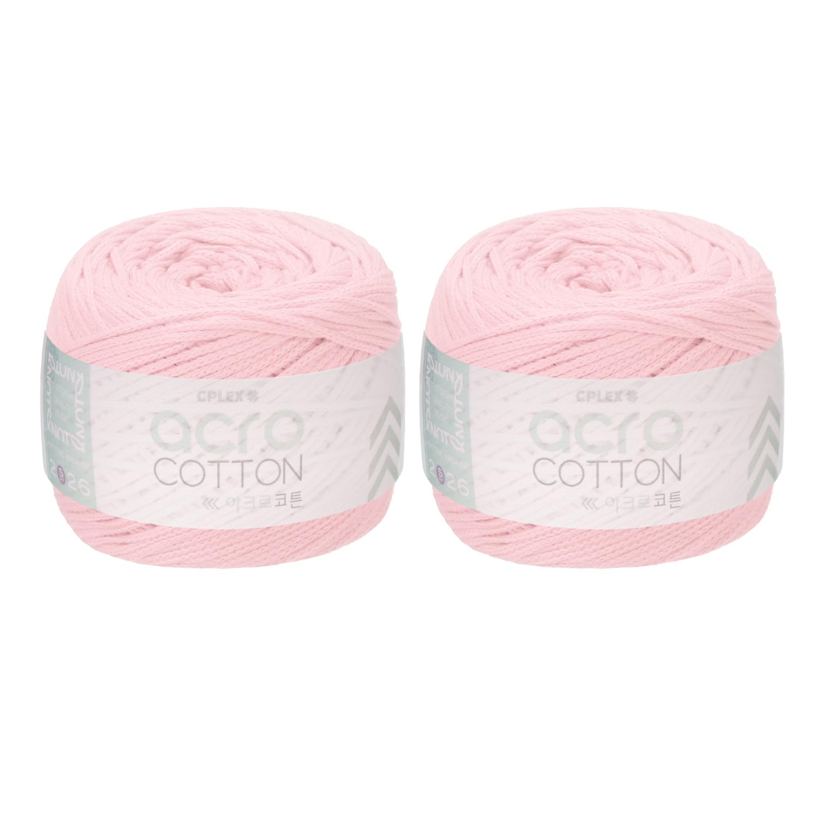sourcing map 2 Roll Cotton Crochet Yarn, 1.5mm x 164 Yards Macrame Cord Braided Cotton Rope Twine String for Crochet Bag Knitting Crafts Wall Plant Hanging Gift Wrapping, Pink