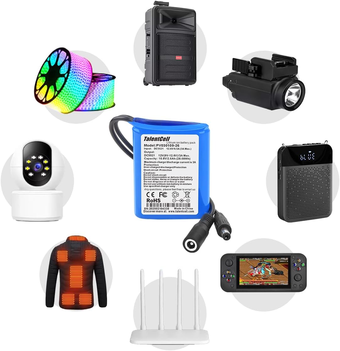 Talentcell battery pack powering various devices