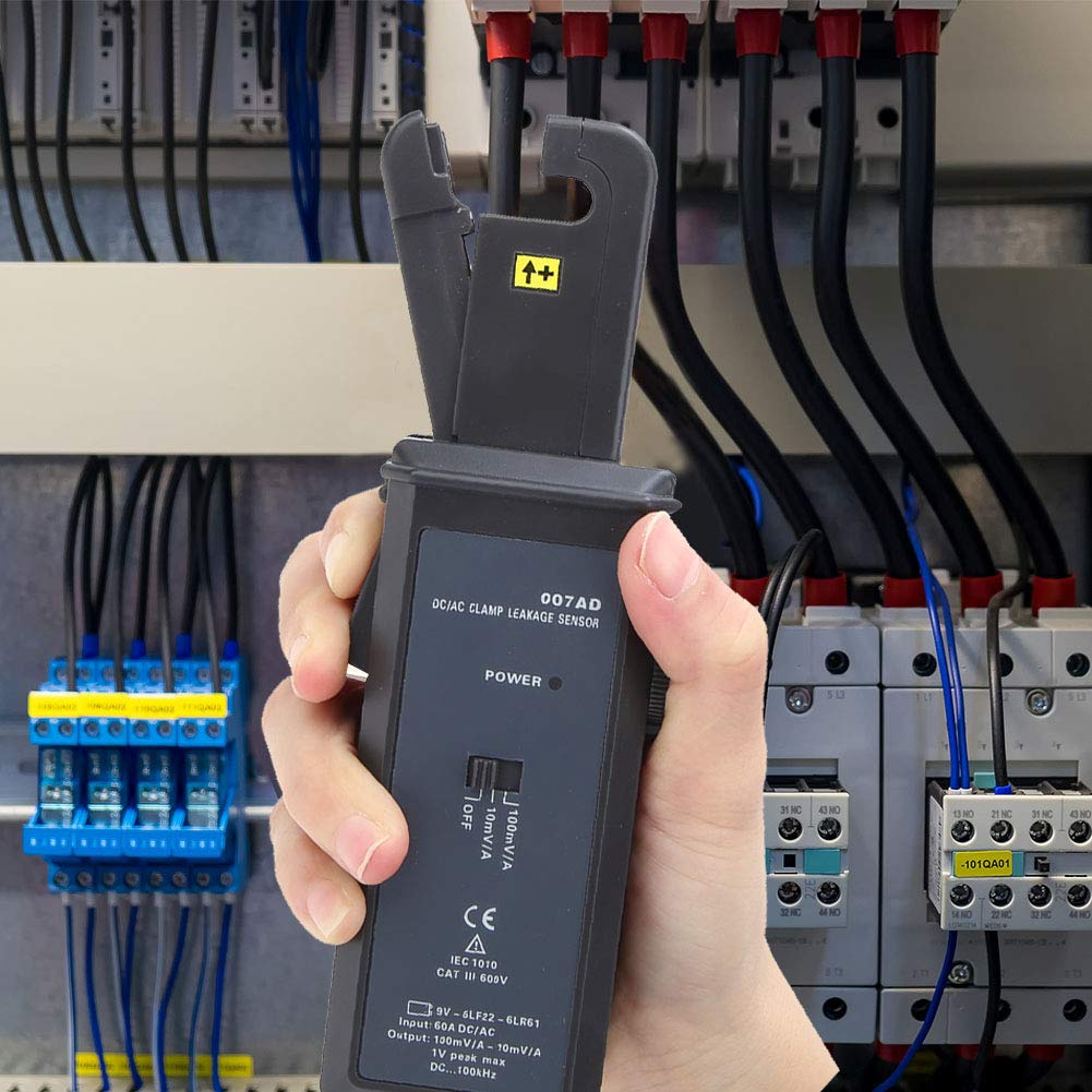 Cryfokt DC, AC Leckstromsensor, Strommesszange, 0mA Bis 60,0A, Kontaktlose Messung for Stromversorgungssystem, Hochgeschwindigkeitsbahn