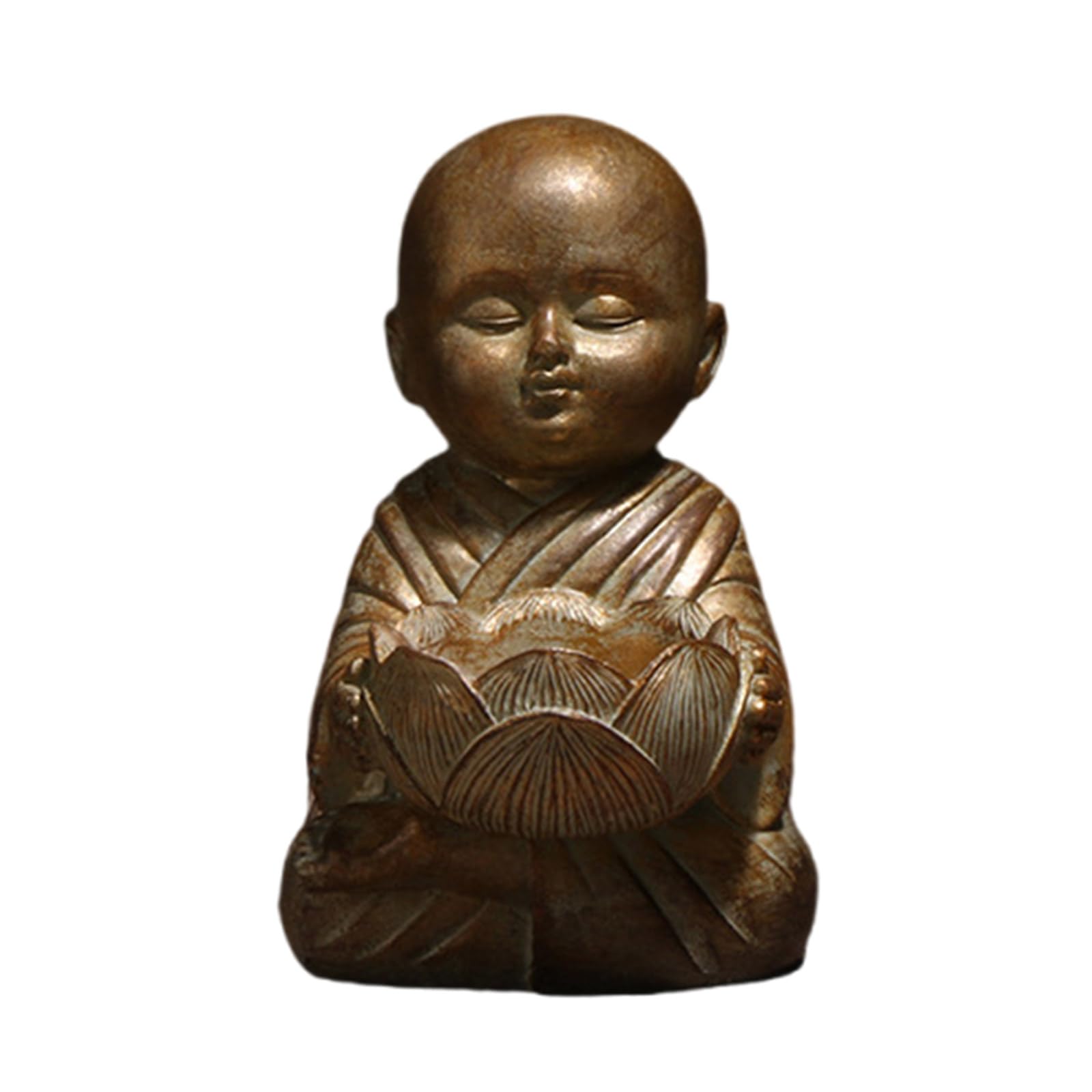 Tsophreniq Tranquils Miniature Buddhist Monk Figurine Holder Tealight Space for Calm Ambiances Aesthetic Table Decors Buddhas Statue