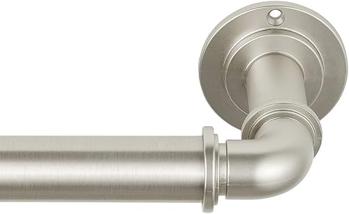 MODE Industrial Room Blackout Collection - Juego de cortineros industriales de 1 18 pulgadas de diámetro, con barra de cortina ajustable de acero