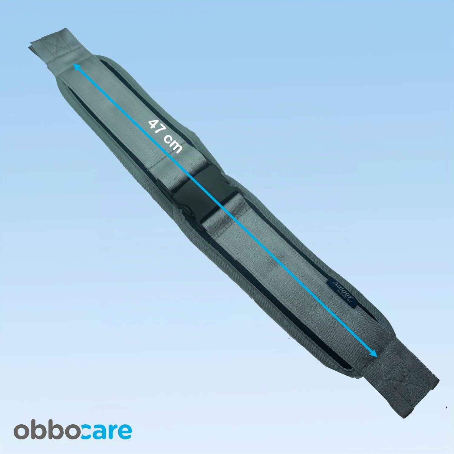 Obbocare - Cinturón Pélvico De Sujeción Para Silla De Ruedas Con Regulación Frontal Con Hebillas. Cinturón De Tejido Laminado De Alta Transpiración. Talla Única