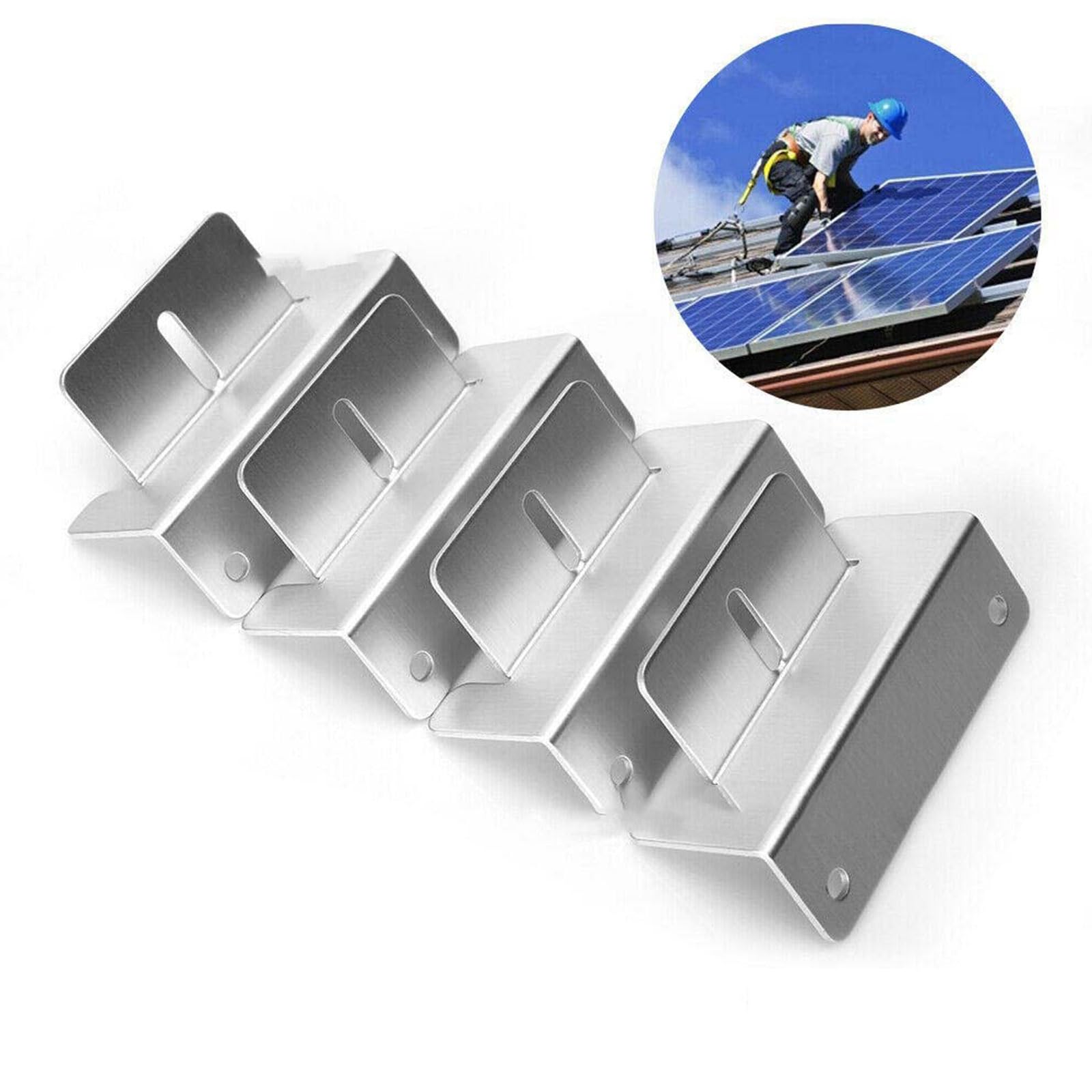 KLLsmDesign Lot De 4 Supports De Montage Panneaux Solaires En Z - Aluminium Robuste Avec Boulons