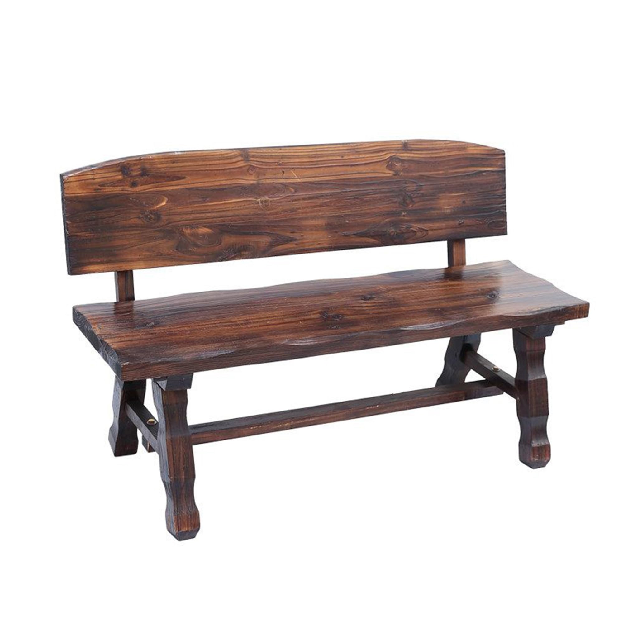 Banco de Jardín Exterior, Rústico Madera Garden Bench para 2 Personas, para Parque, Patio, Terraza(120CM)