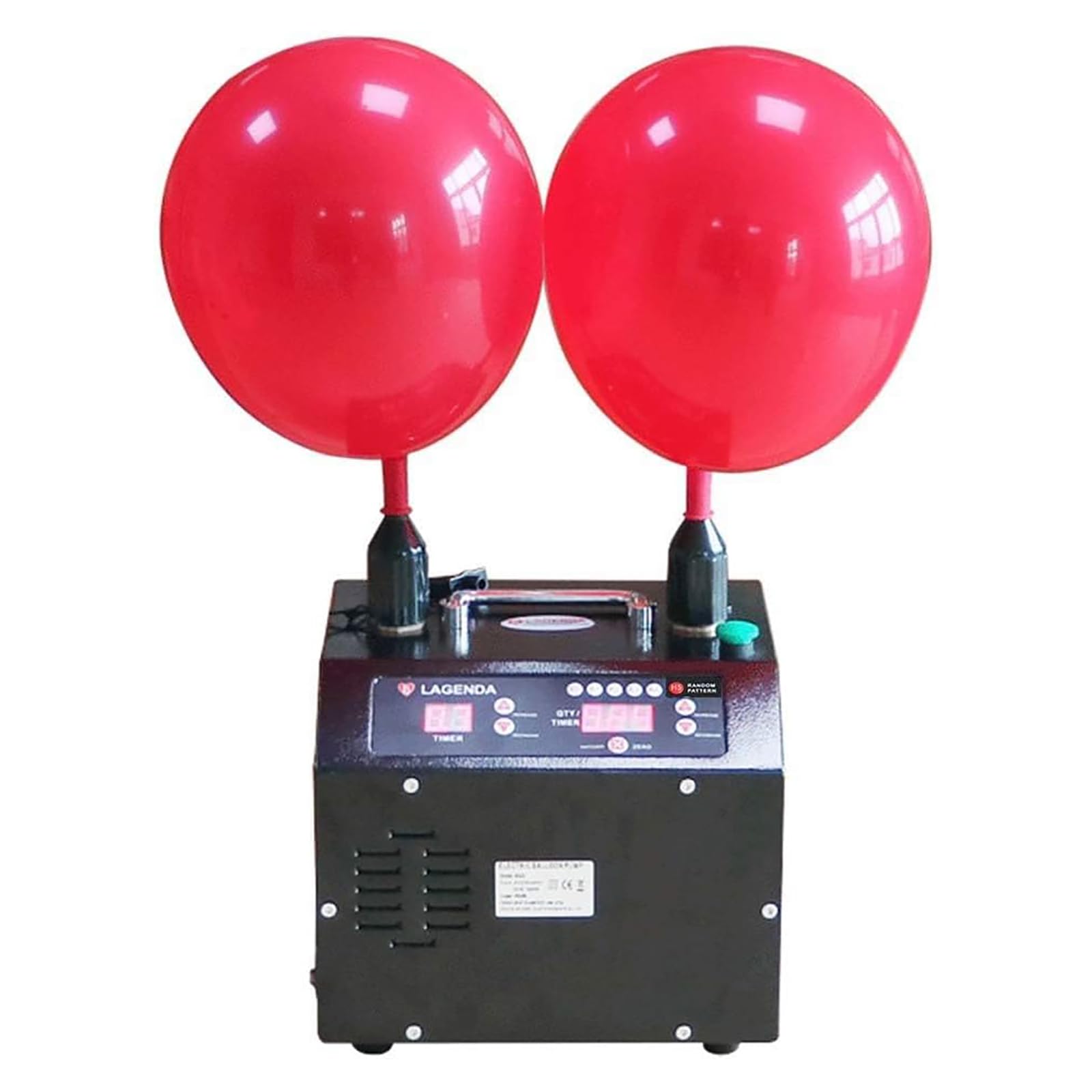 Elektryczna pompka do nadmuchiwania balonów, dmuchawa z podwójną dyszą o mocy 1400 W, cyfrowy zegar i licznik, tryby Auto/Press 2 do szybkiego dekorowania balonów