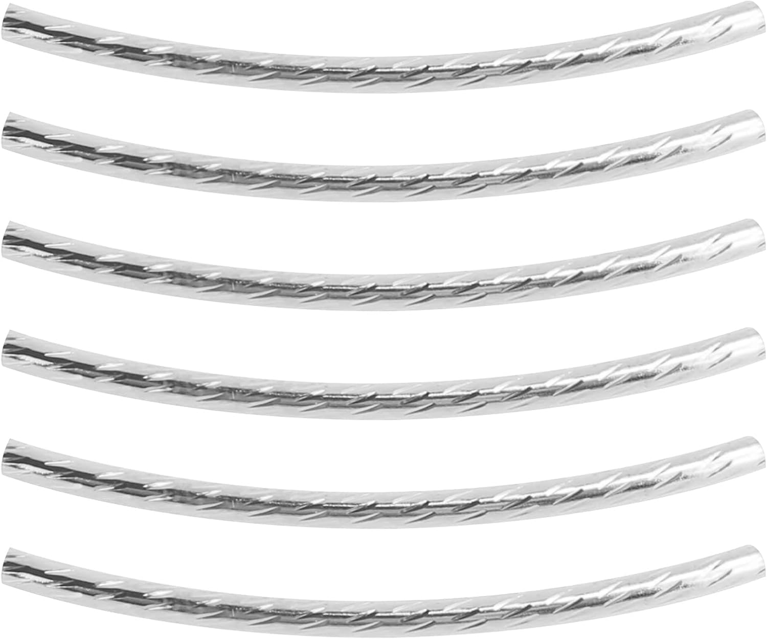 Metal Long Curved Noodle Tube Spacer Beads 200Pcs Curved