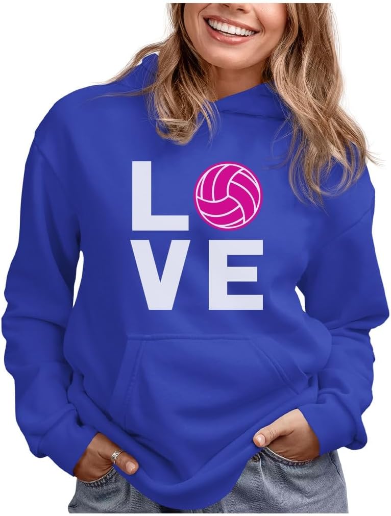 Tstars Volleyball Hoodie for Teen Girls and Women - Athletic Sports Pullover Gift for Players Coaches & Fans