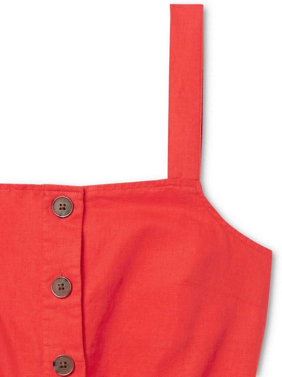 Goodthreads Women's Linen Blend Apron Dress with Pockets