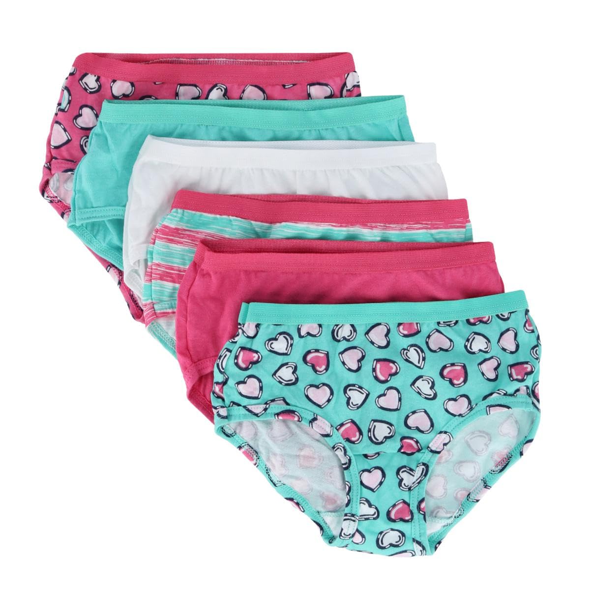 Girl's Eversoft Brief Knickers Underwear (6 Pack), 8, Assorted