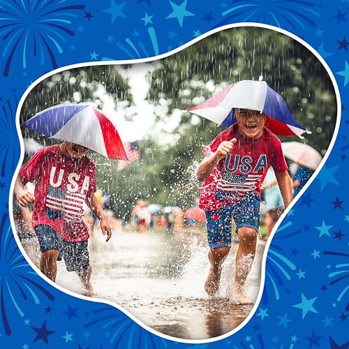 Image of Windy City Novelties 13 inch Hands-Free Umbrella Hat - Sun & Rain Protection for Outdoor Events, Fishing, Festivals & Costume Fun - Adjustable Fit for Adults & Kids