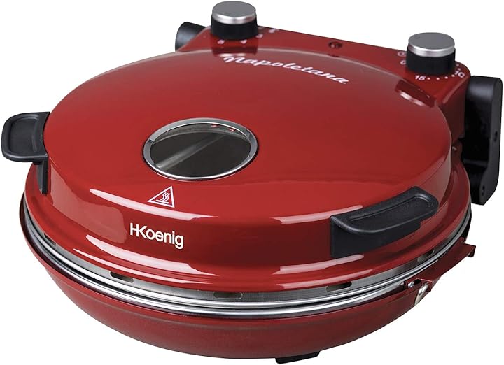H.koenig Forno per pizza napoletana temp max 350? piatto in ceramica diam 32 cm timer fino a 15min 1200w NAPL350