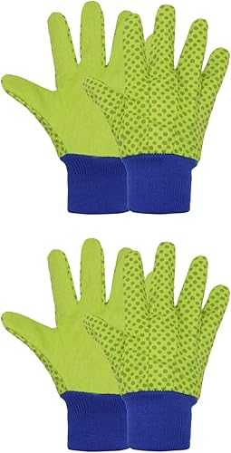 AIGEVTURE 2 pares de guantes de jardinería para niños de 5 a 8 años, guantes de trabajo de patio para niños, guantes de jardín de seguridad suaves