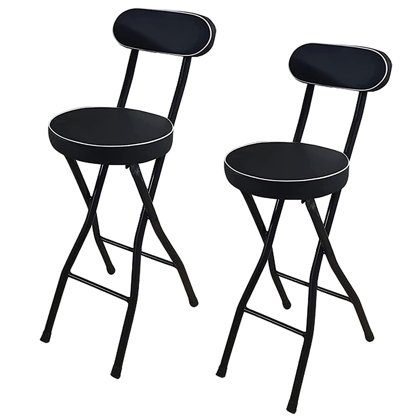 Tabourets de bar pliables pour petit espace avec dossier noir
