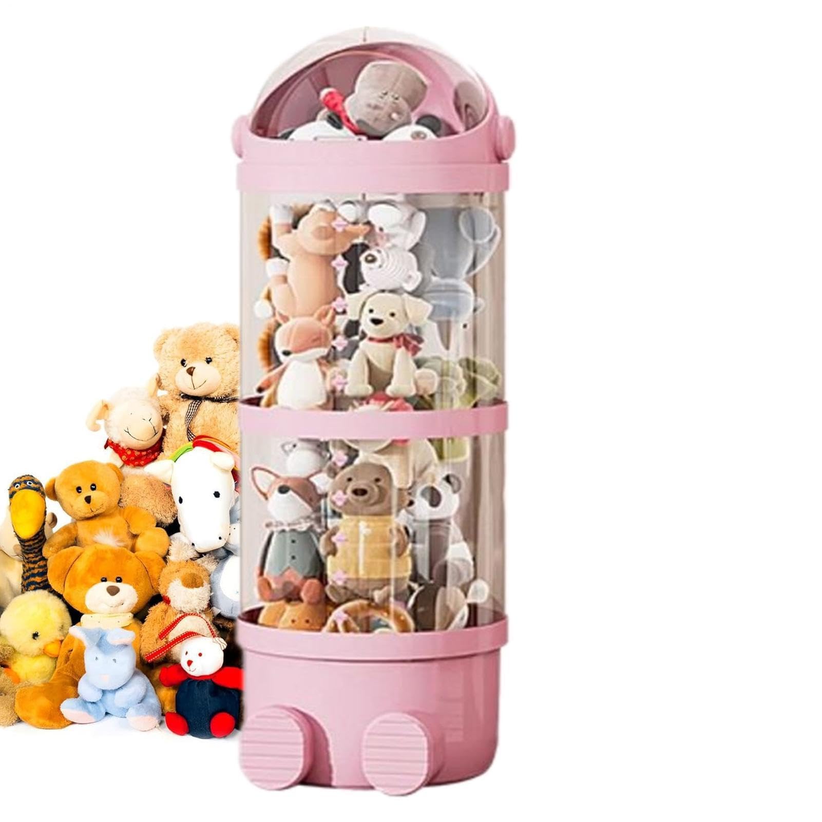 Generico Tubo Porta Pupazzi Torre Organizer Trasparente Per Peluche