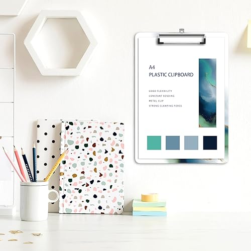 Miniatura 6 de ZAXMEY Portapapeles de plástico A4, bonito portapapeles tamaño de carta de estrellas para profesores, niños, tablero de clip ligero  Tableros de