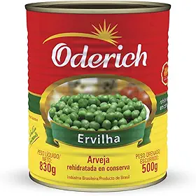 Ervilha Oderich 500G, Ervilha Verde Em Conserva, Verde, Selecionada, Nutritiva E Sem Conservantes, Fonte De Proteína E Fibras, Textura Macia E Pronta Para Uso, Tradição Em Qualidade Desde 1908