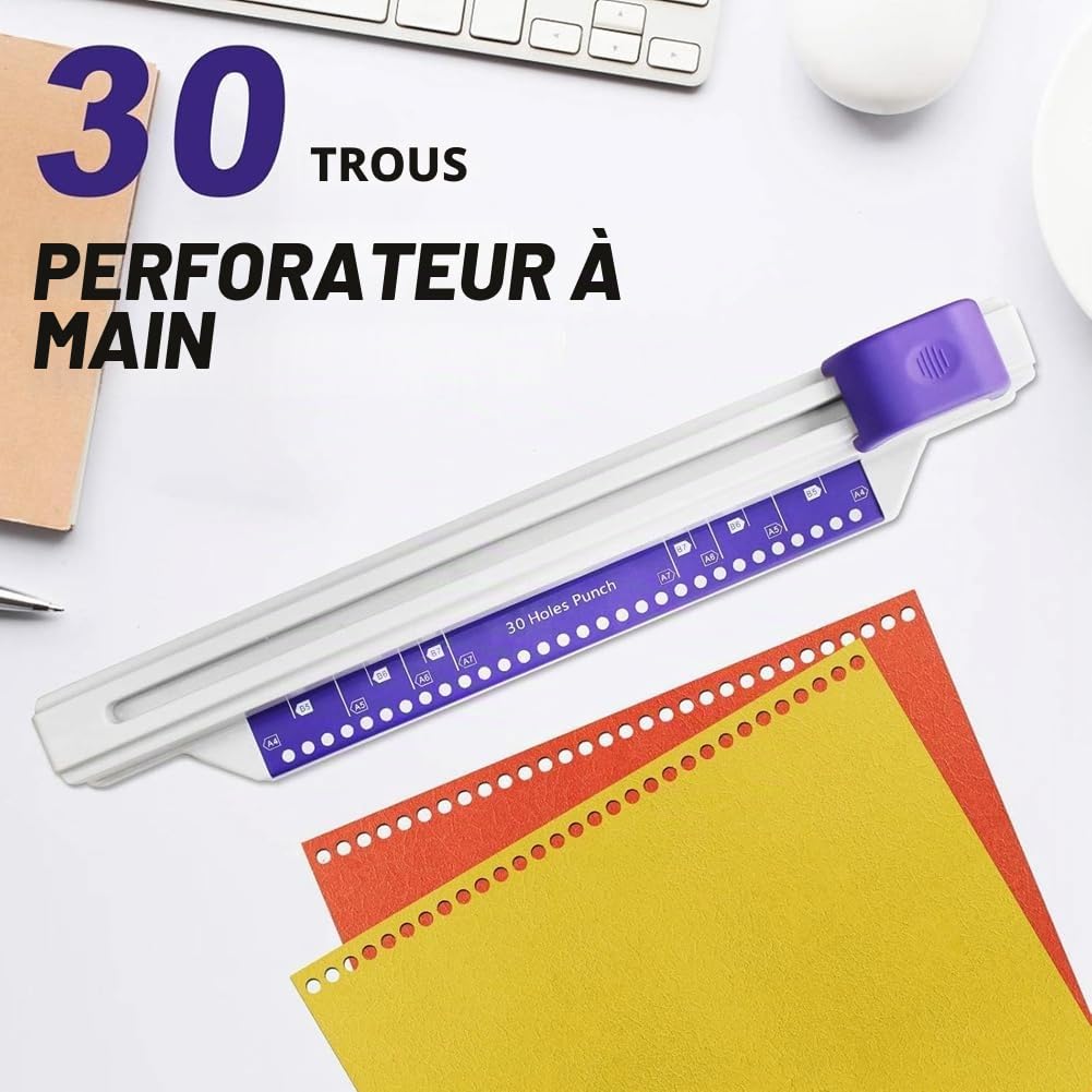 Classeur à 30 trous, reliure à spirale, perforatrice pour scrapbooking A4, A5, A6, A7, B5-B7