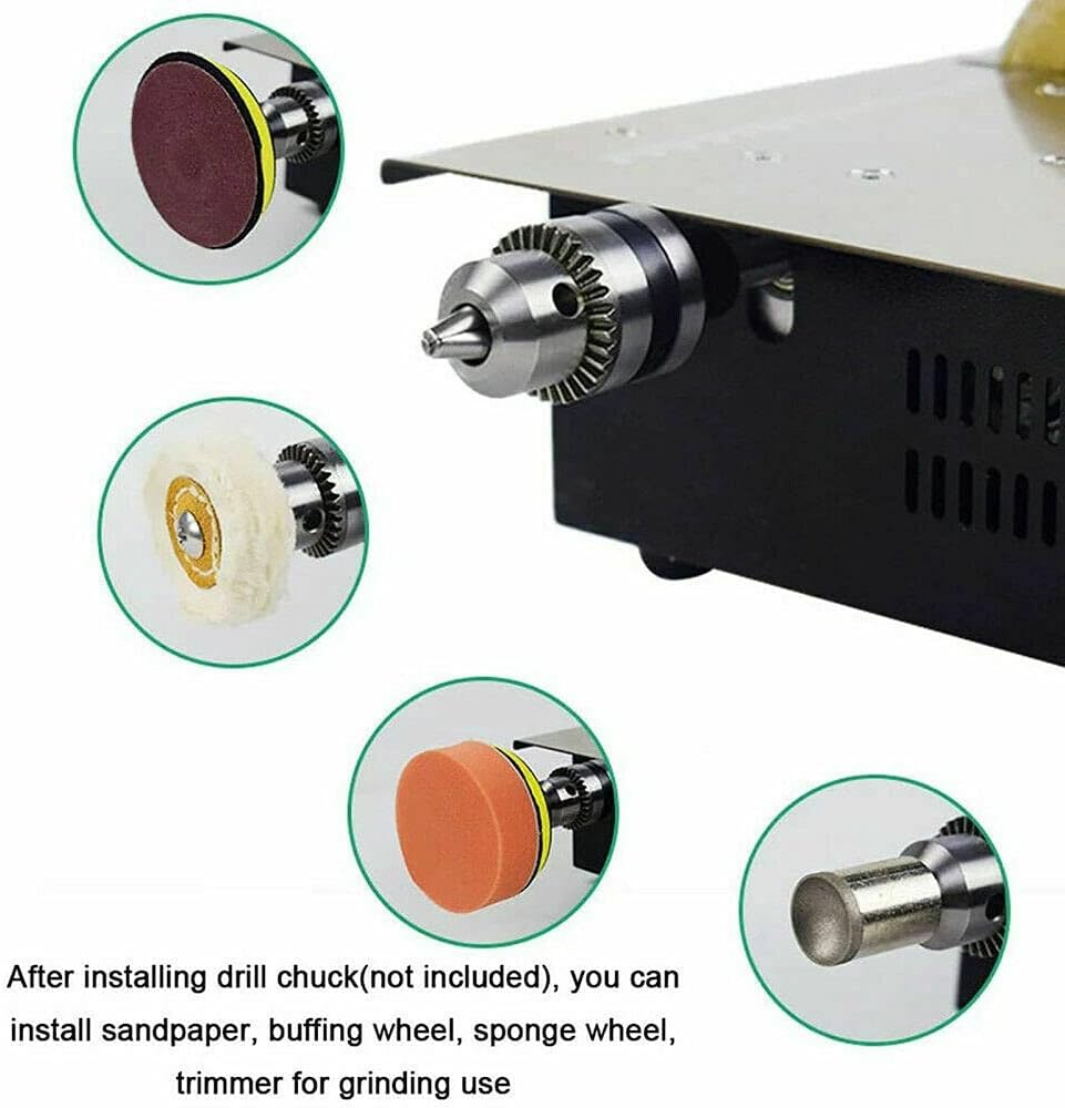 12-24V Mini Multifunction Table Saw DIY Household Cutting Grinding Machine for Woodworking with Adjustable Speed Adapter