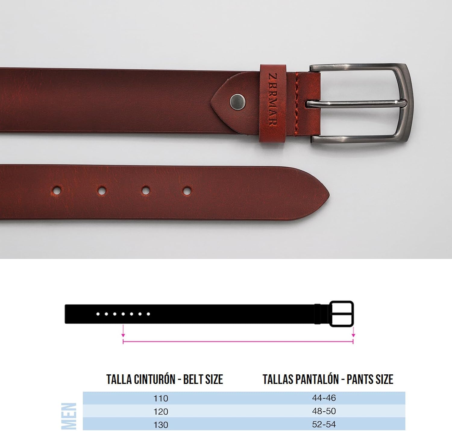 Zerimar Men's Belts| Suit Belt | Natural Leather Belts | 34mm Leather Belt | Men's Classic Belts | image 3