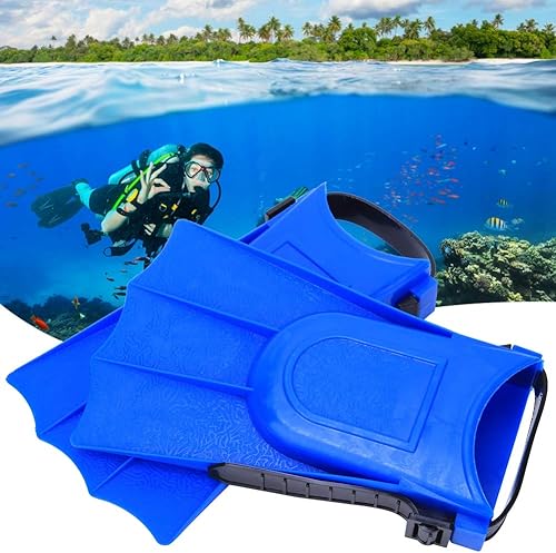 Miniatura 4 de Aletas de entrenamiento de natación para niños, un par de aletas de buceo ligeras de PVC que esnórqueles aletas cortas