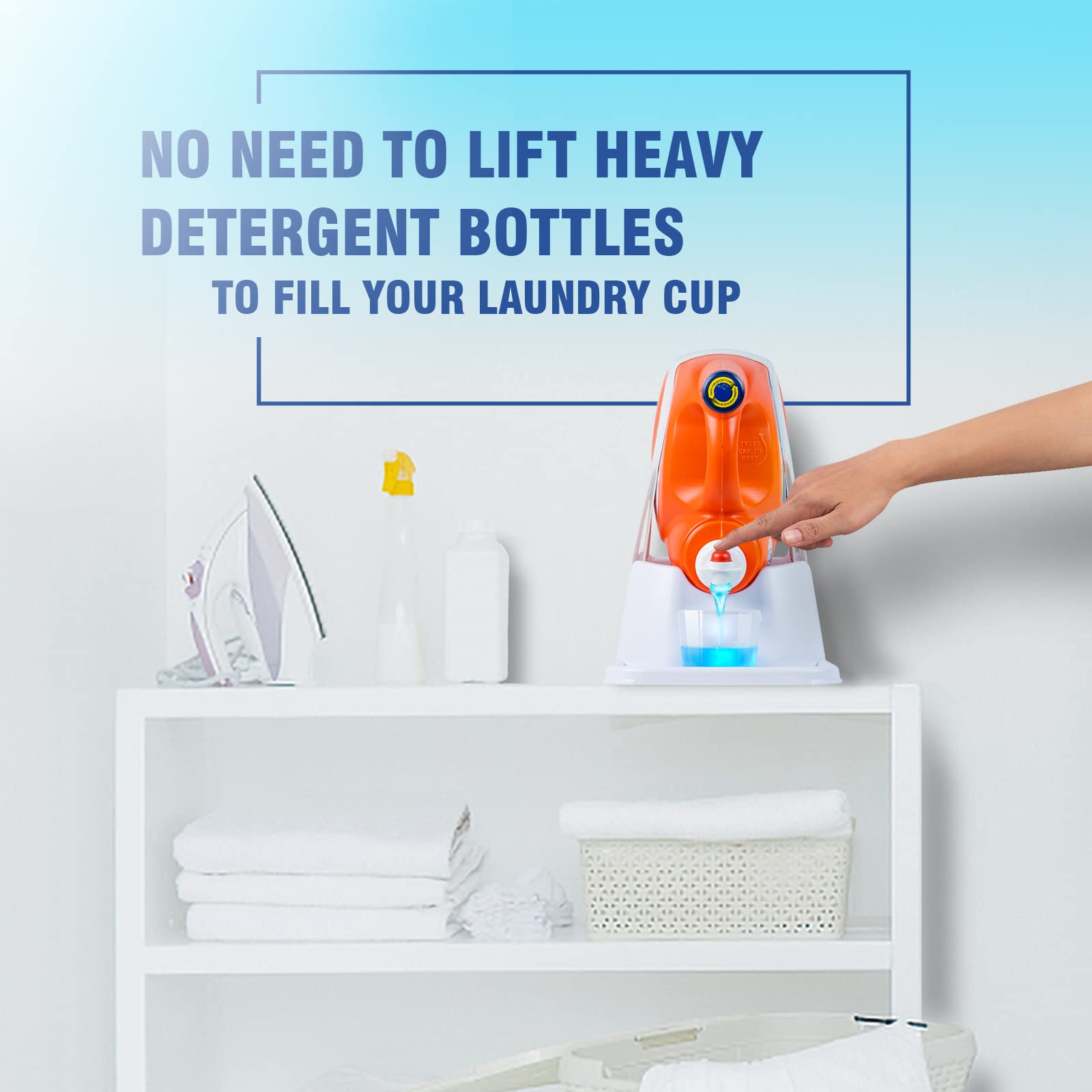 Detergent Laundry Cup Holder for Dispensing Soap, Drip Cather with Angled Downward for Easy Pouring from Big Containers - 12"x8.2"x5.5" (2 Pack)