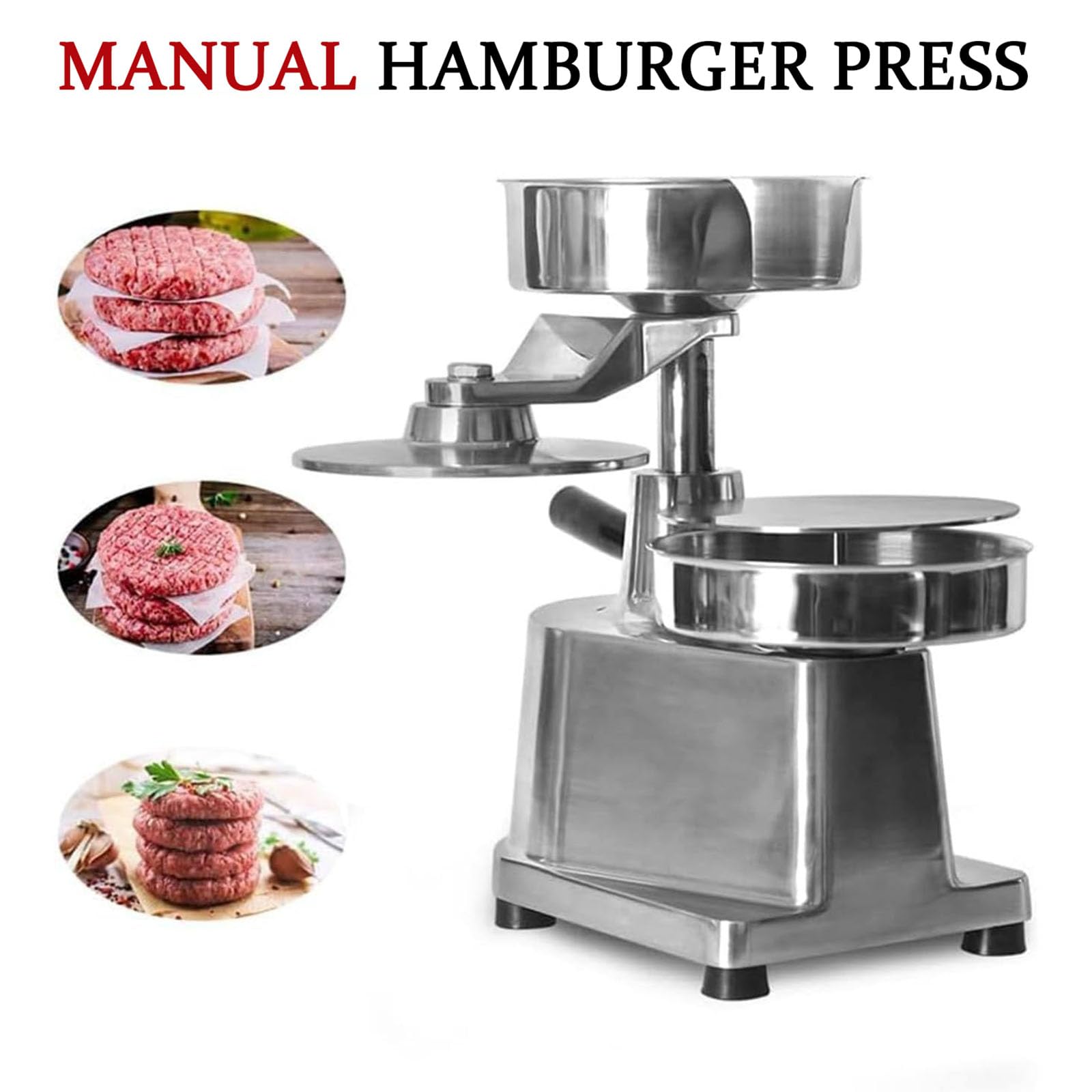 Gewerblicher Burger-Patty-Maker, Hochleistungs-hamburgerpresse, Robuste Küchenfleischformmaschine Mit Lebensmittelechter Edelstahlschüssel 15cm