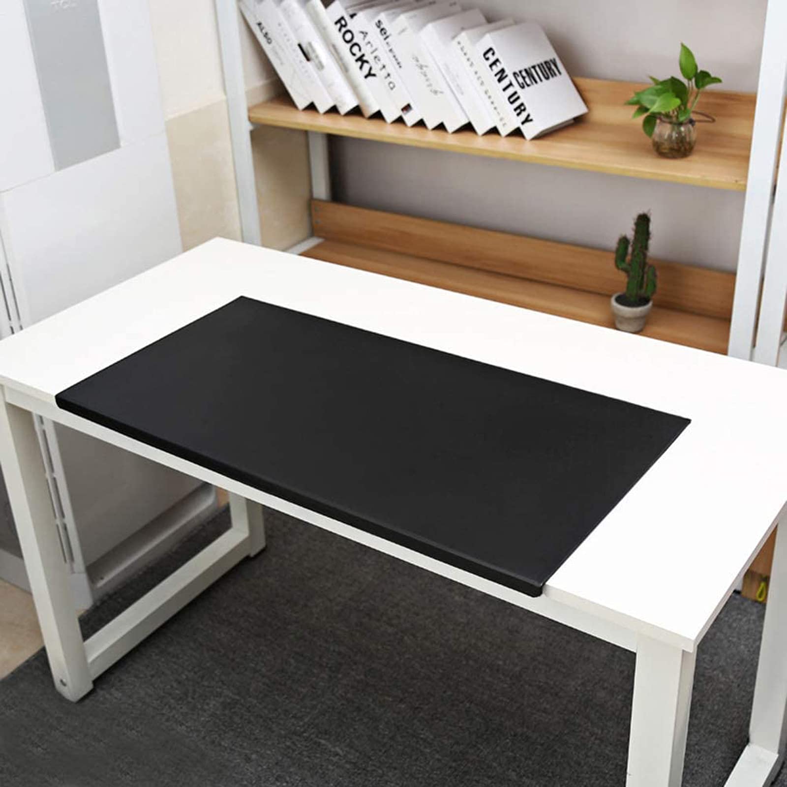 Sous-main de bureau étanche avec rebord de fixation en cuir PU pour ordinateur portable Noir 60 x 120 cm