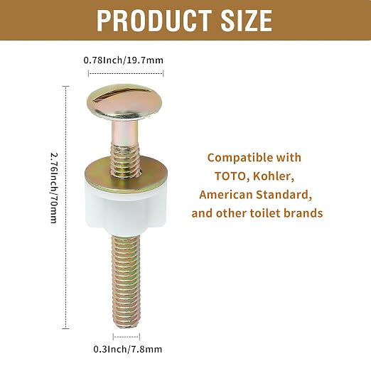 Kit de tornillos para asientos de inodoro 2-Pack universal miniatura 2
