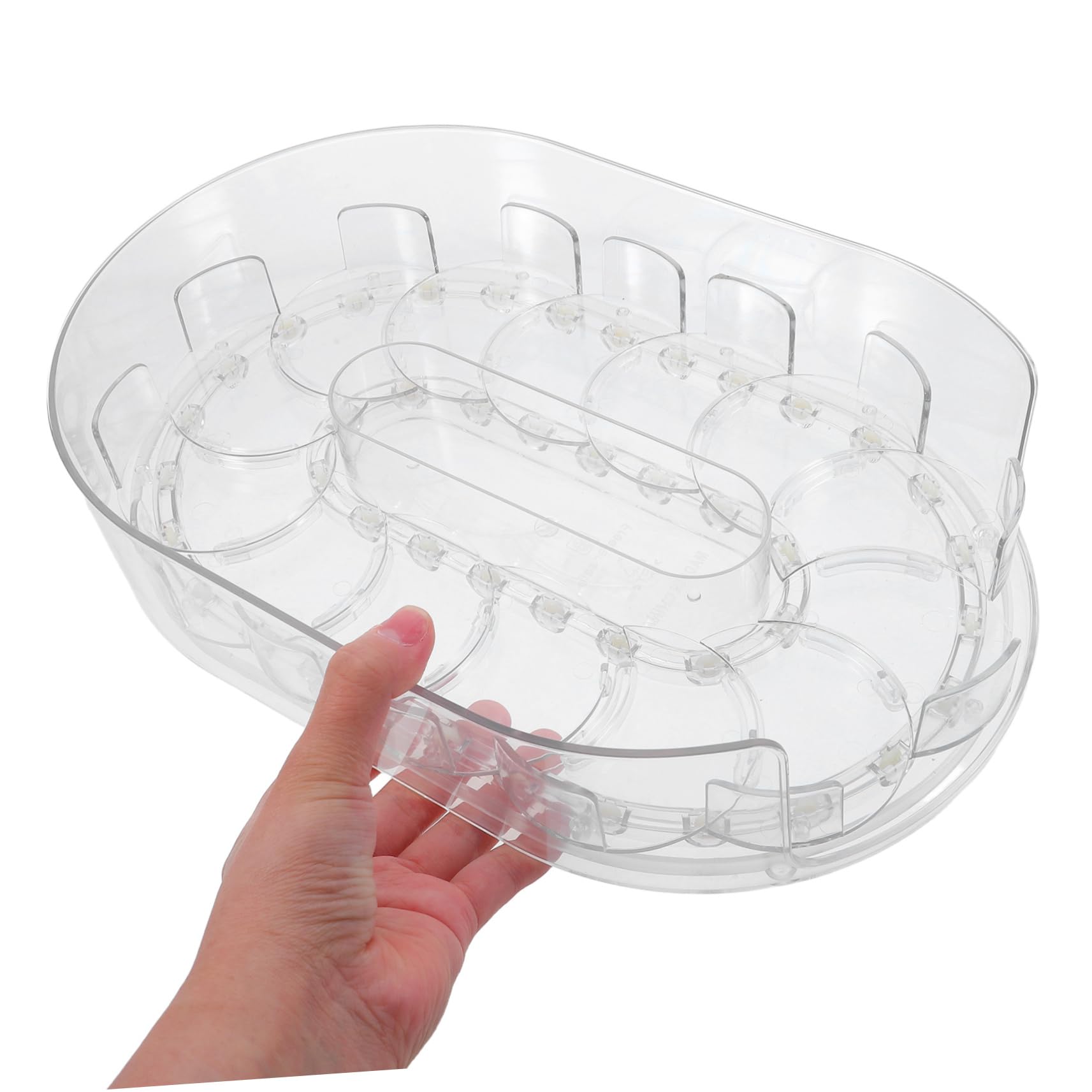 Bandeja Giratoria del Refrigerador de Plástico para Especias y Cosméticos | 360° de Giro, Uso en Cocina y Gabinete, Material Plástico Resistente y Fácil de Limpiar