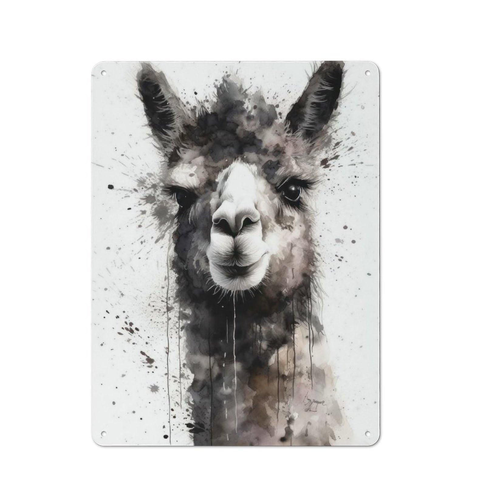Junmoney Alpaca Beauty Retro-Style Metal Plaque 40X30cm For Garage Or Workshop, For Garage, Workshop And Man Cave Decoration