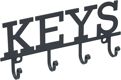 KitchenCraft Living Nostalgia Metal Wall-Mounted Key Holder, 19 x 8.5 ...