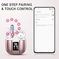 Căști wireless in-ear Nerunsa Bluetooth 5.4, HiFi stereo, cu microfon pentru anularea zgomotului ENC, rezistență la apă IP7, USB-C, 50 de ore autonomie 6