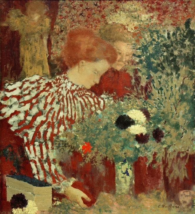 Tableau Femme en robe rayée de Vuillard : sublimez la décoration murale de votre salon