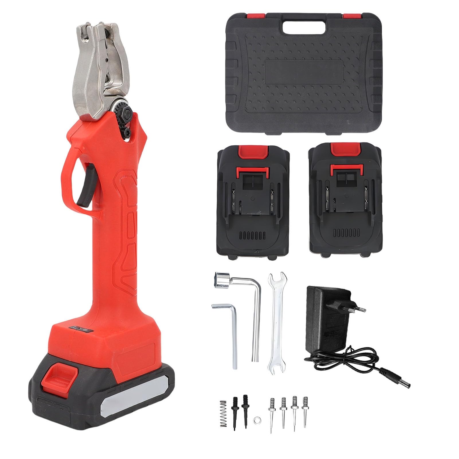 LiebeWH Tenazas para Aretes Eléctricos, Herramienta de Marcado con Rebote Automático, ABS y Aguja de Acero Inoxidable para Ganado, Cerdos, Ovejas (Enchufe de la UE)