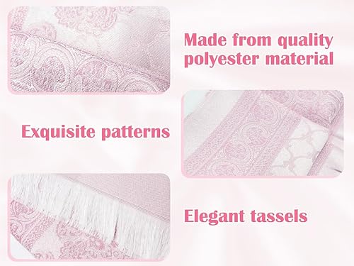 Miniatura 4 de Anlising Tapete de oración musulmana con cuentas de oración y bolsa de tela, alfombra de oración islámica, alfombra de oración plegable, para