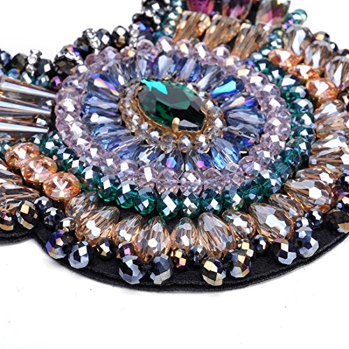 Jerollin Vintage Exaggerated Chunky Collar Bib Rhinestone Pendant Necklace 5